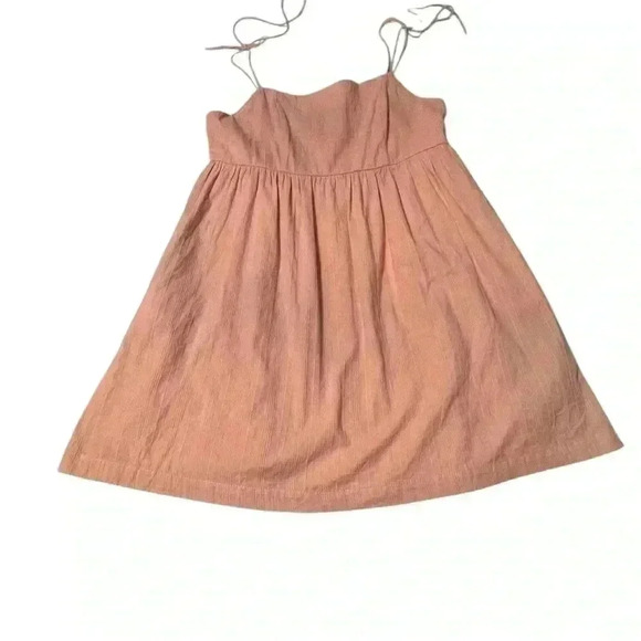 Altar’d State Women’s size Large Sleeveless pink Dress/ pockets/ tie straps/ zip - Picture 7 of 12